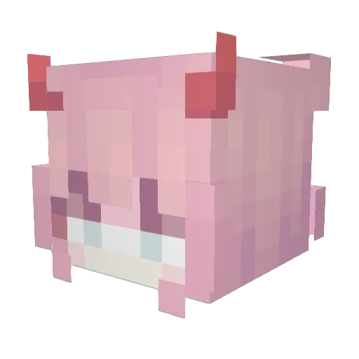 Sekigami Minecraft avatar head, 3D render