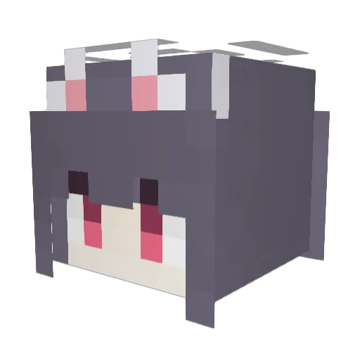 Sekihoshi Minecraft avatar head, 3D render