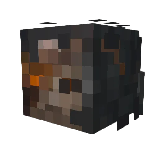 SekiroShura Minecraft avatar head, 3D render