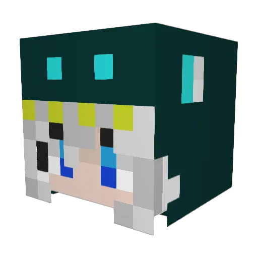 Sekisetu24 Minecraft avatar head, 3D render