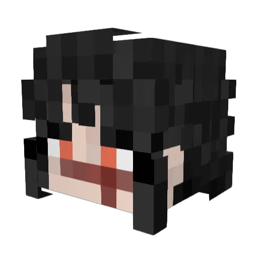 Seksa Minecraft avatar head, 3D render