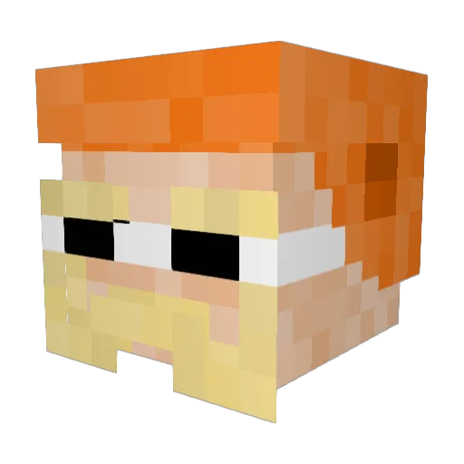 Selbu Minecraft avatar head, 3D render