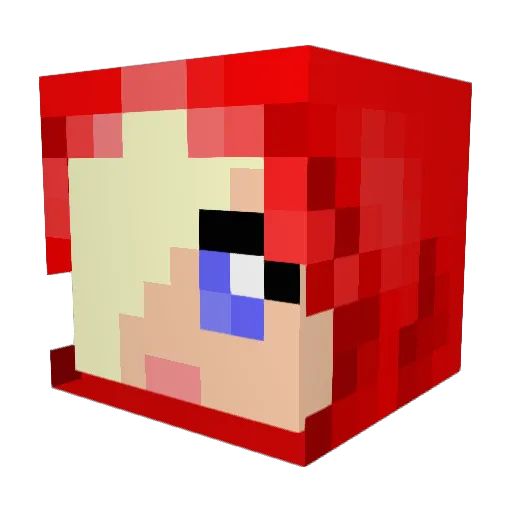 SelenaGomez_ Minecraft avatar head, 3D render