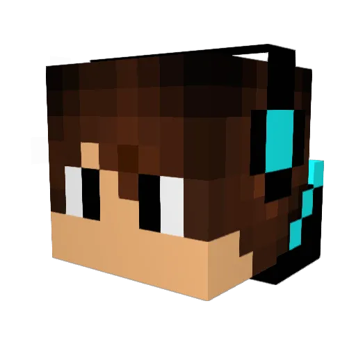 Selet Minecraft avatar head, 3D render