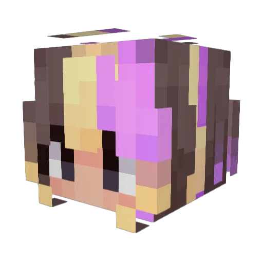 SelfP0une Minecraft avatar head, 3D render