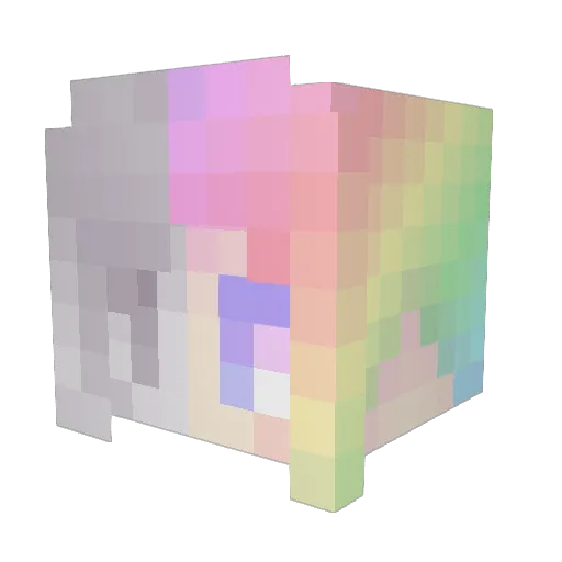 Selinaru Minecraft avatar head, 3D render