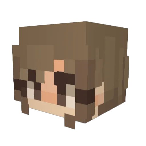 Selskiee Minecraft avatar head, 3D render