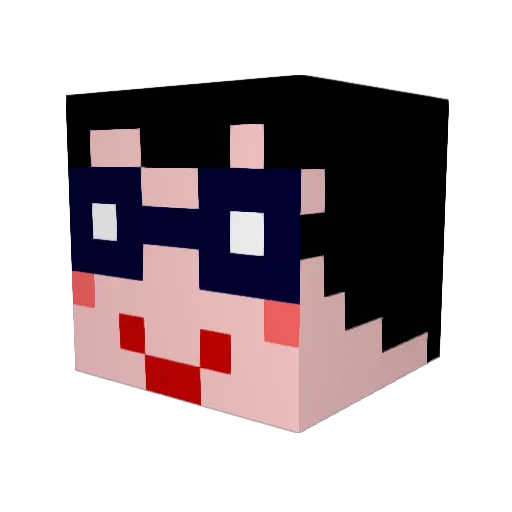 Selyu Minecraft avatar head, 3D render