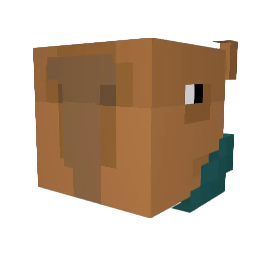 Semestrial Minecraft avatar head, 3D render