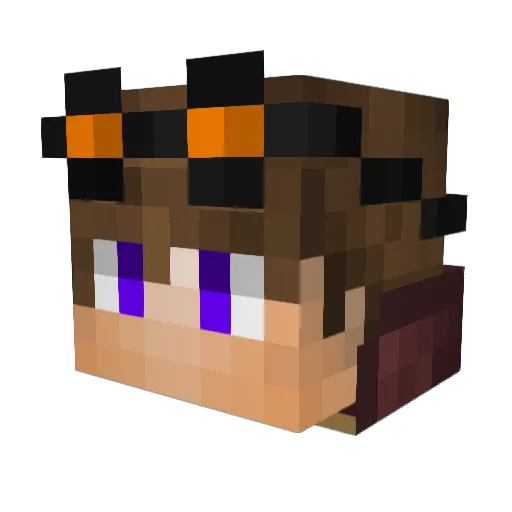 Semiluminary Minecraft avatar head, 3D render