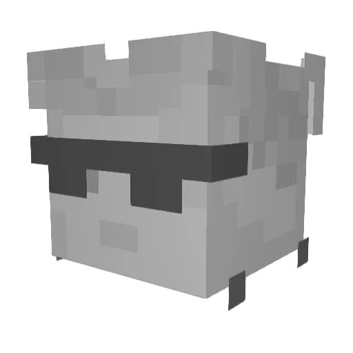 Semomem Minecraft avatar head, 3D render