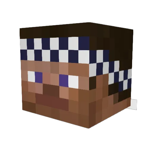 Sena_Suzuki Minecraft avatar head, 3D render