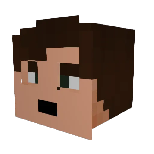Senamadi Minecraft avatar head, 3D render