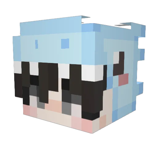 SenaxZzzz Minecraft avatar head, 3D render