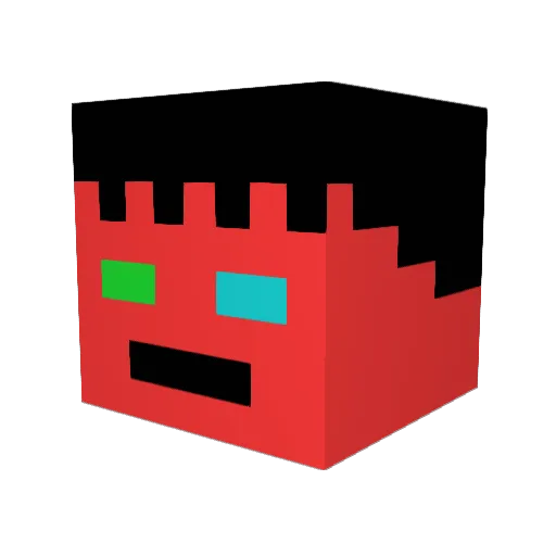 SenchiDRAGONBALL Minecraft avatar head, 3D render