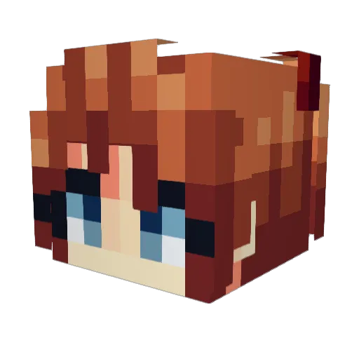 Senchouwa Minecraft avatar head, 3D render