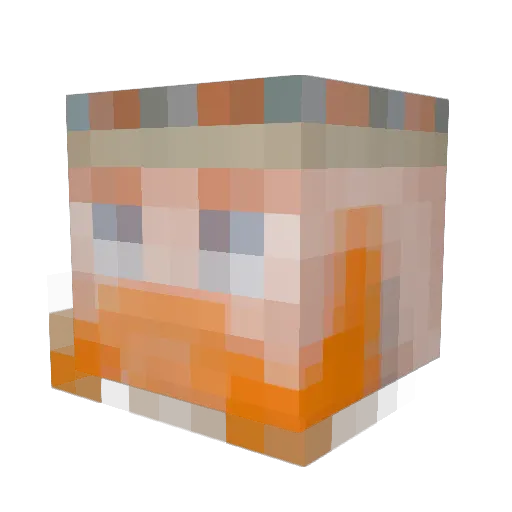 Sendillian Minecraft avatar head, 3D render