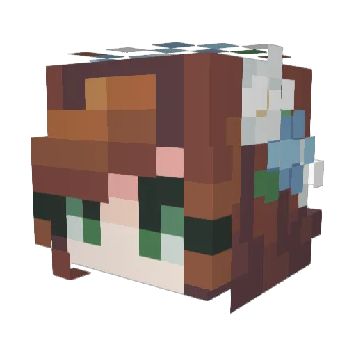 Seneshi Minecraft avatar head, 3D render