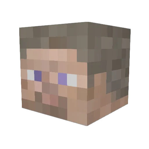 Senfroboter Minecraft avatar head, 3D render