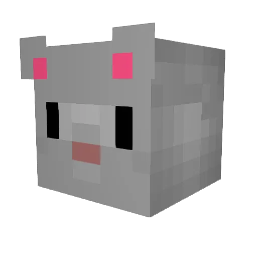 SeniorChinchilla Minecraft avatar head, 3D render