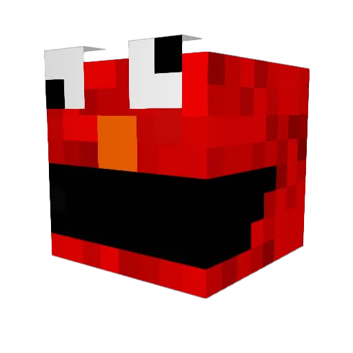 SeniorElmo Minecraft avatar head, 3D render