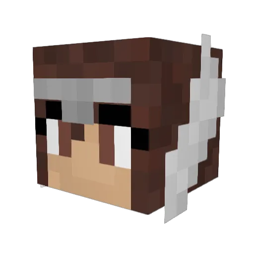 Senjumaru Minecraft avatar head, 3D render