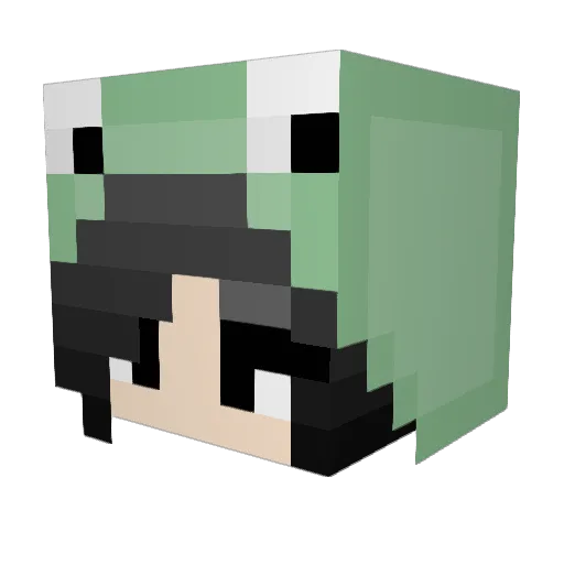 Senkuma Minecraft avatar head, 3D render