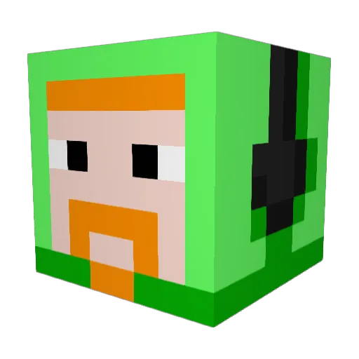 Senlaka Minecraft avatar head, 3D render
