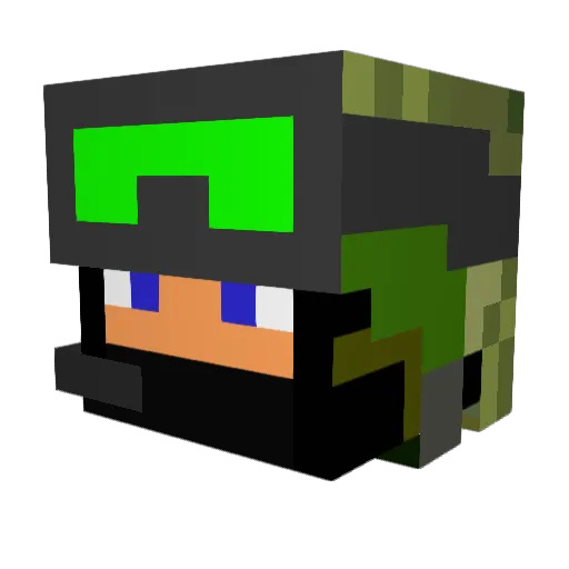 SennaBaas Minecraft avatar head, 3D render