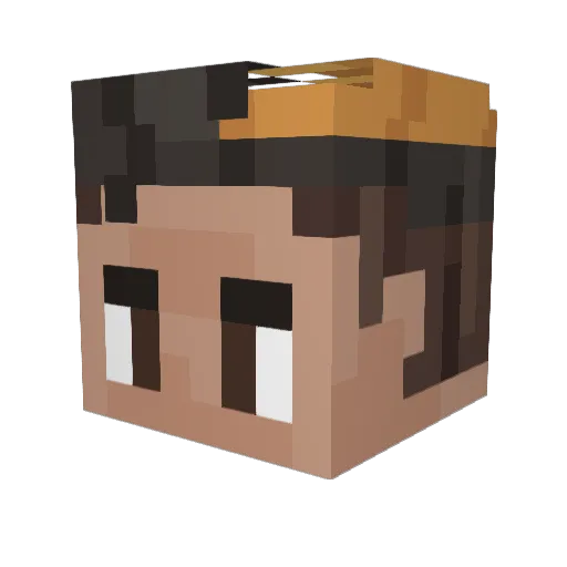 Sennaforo Minecraft avatar head, 3D render