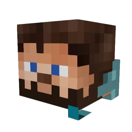 SenorGringo Minecraft avatar head, 3D render