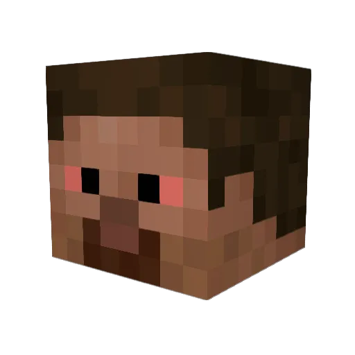 SenorHair Minecraft avatar head, 3D render