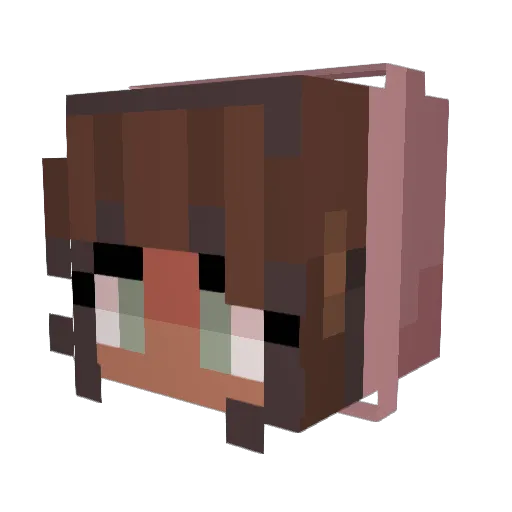 SenoraPizza Minecraft avatar head, 3D render