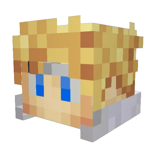 SenpaiDF Minecraft avatar head, 3D render