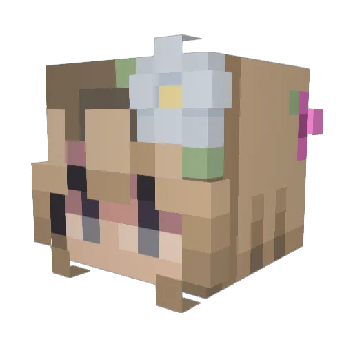 SenpaiPugz Minecraft avatar head, 3D render
