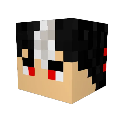 SenseiBlack Minecraft avatar head, 3D render