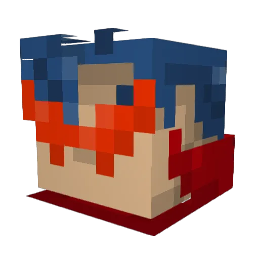 SenseiBucket Minecraft avatar head, 3D render