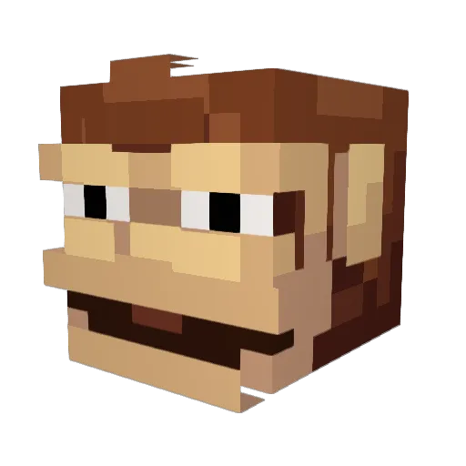 SenseiDonald Minecraft avatar head, 3D render
