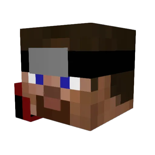 SenseiKage Minecraft avatar head, 3D render