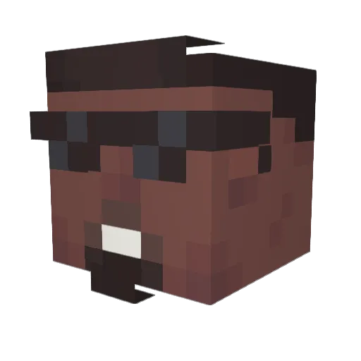 SenseiTemp Minecraft avatar head, 3D render