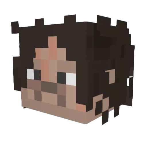 SenseiWoooo Minecraft avatar head, 3D render