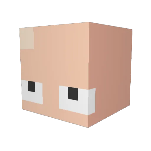 Senshito Minecraft avatar head, 3D render
