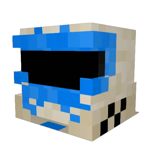 Sentai_White Minecraft avatar head, 3D render