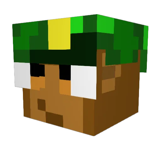 Sentfull Minecraft avatar head, 3D render