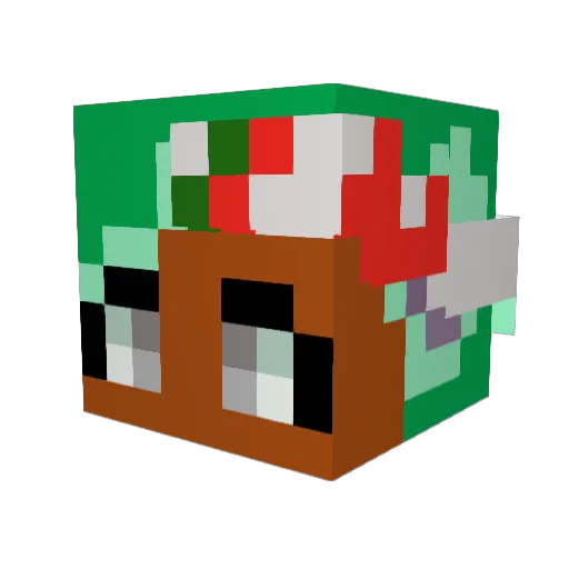 SentientBear Minecraft avatar head, 3D render