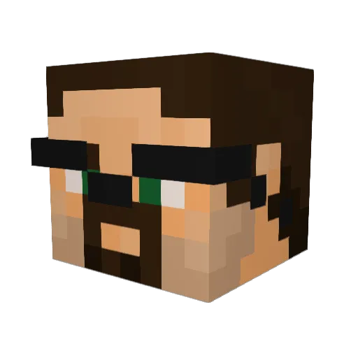 SentientCarrot Minecraft avatar head, 3D render