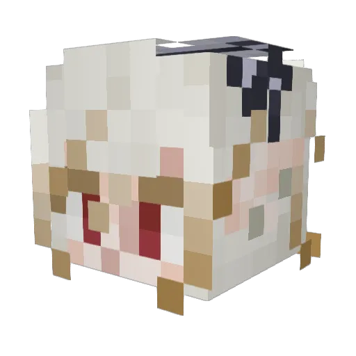 Sentiipede Minecraft avatar head, 3D render