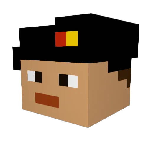 Sentimz Minecraft avatar head, 3D render