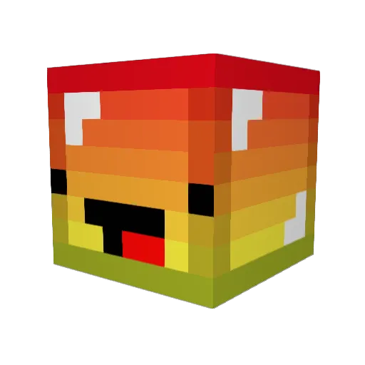 Sentled Minecraft avatar head, 3D render