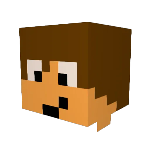 SenzSky Minecraft avatar head, 3D render